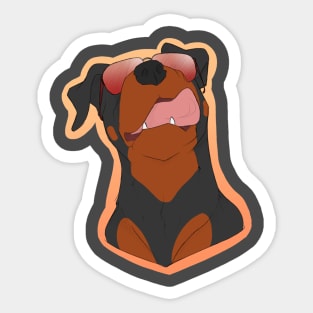 Rottie with Shades Sticker